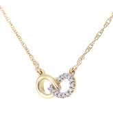 Diamond Pave Infinity Friendship Necklace in UK Hallmarked 9ct Yellow Gold